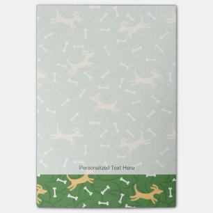 Post-it® chiens chanceux avec arrière - plan osseux