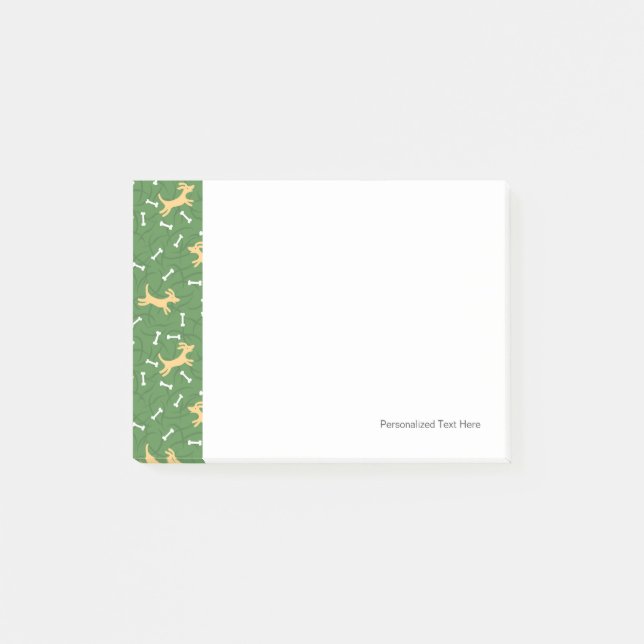 Post-it® chiens chanceux avec l'arrière - plan d'os (Devant)