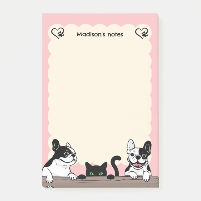 Post-it® Chiens et chat noir (Devant)