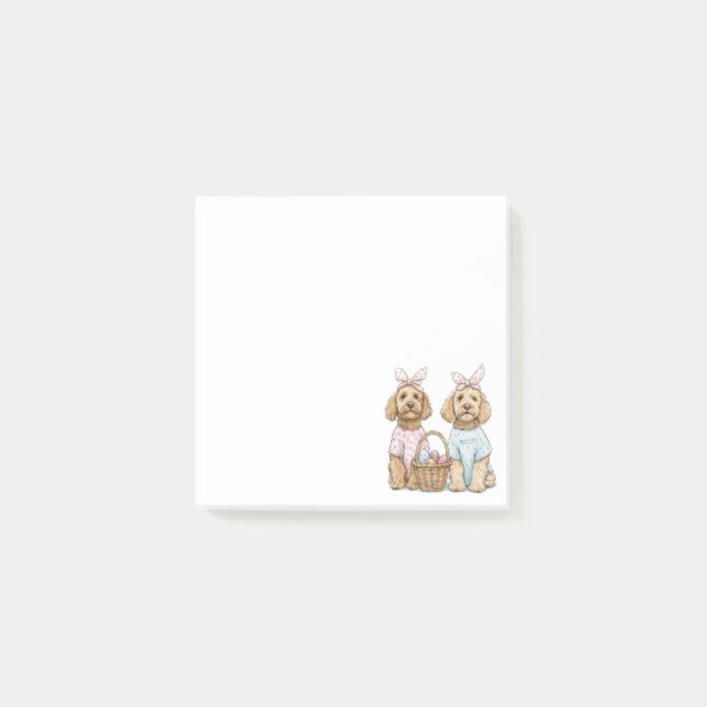 Post-it® Chiens Goldendoodle de Pâques (Devant)