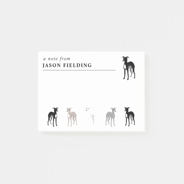 Post-it® Chiens mignons Greyhounds italien (Devant)