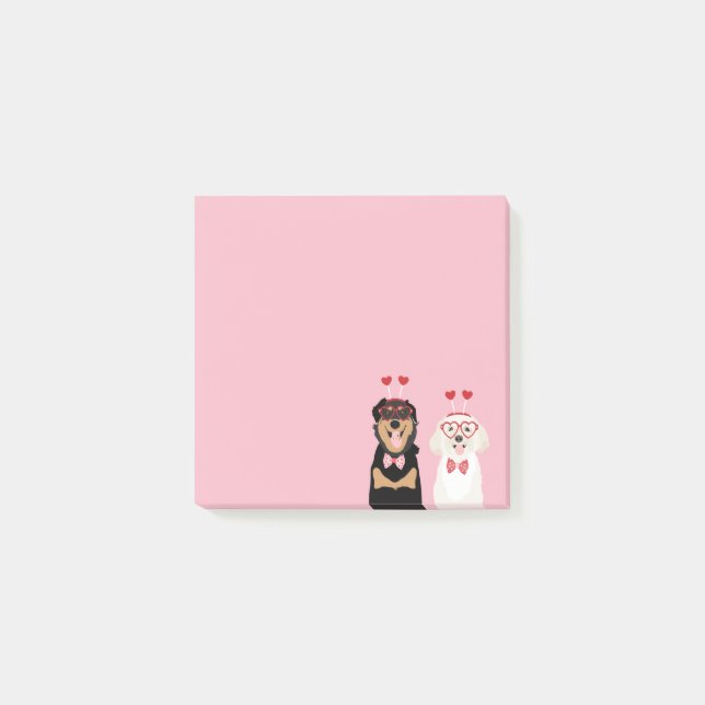 Post-it® Chiens Valentine Rottweiler Maltipoo Chiot (Devant)