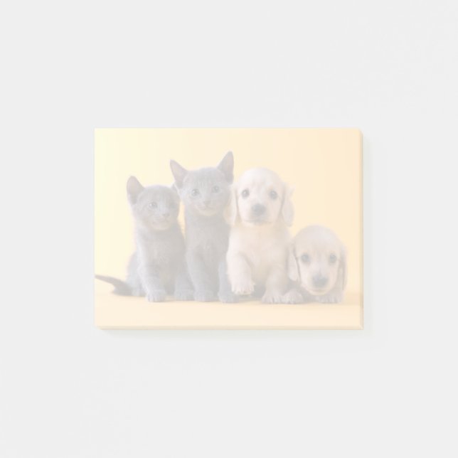 Post-it® Chiffres Bleus Russes Et Chiots De Dachshund (Devant)