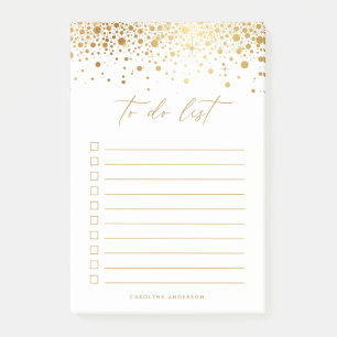 Post-it® Chiffres Confetti Faux Gold Chic Personnalisés