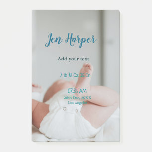 Post-it® Chiffres de naissance bébé ajouter nom lieu date d