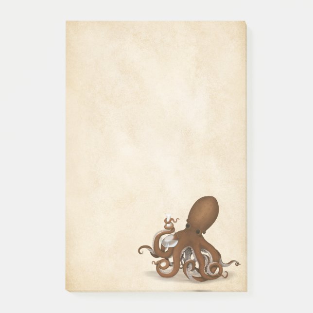 Post-it® Chimie du parchemin antique Octopus Steampunk (Devant)