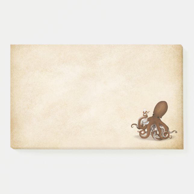 Post-it® Chimie du parchemin antique Octopus Steampunk (Devant)