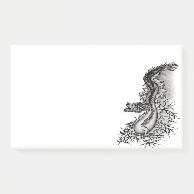 Post-it® Chine Dragon, noir et blanc Design en Tattoostyl (Devant)