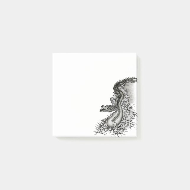 Post-it® Chine Dragon, noir et blanc Design en Tattoostyl (Devant)