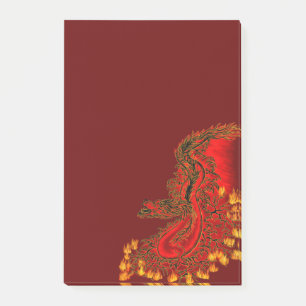 Post-it® Chine Dragon rouge et or design