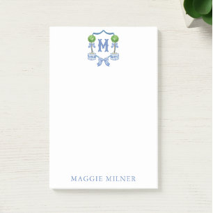 Post-it® Chinoiserie Aquarelle Bow Topior Monogramme Crest