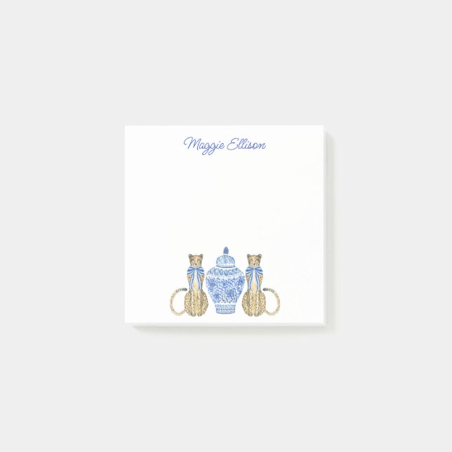 Post-it® Chinoiserie Aquarelle Cheetah Ginger Jar (Devant)