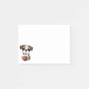 Post-it® Chiot britannique de bouledogue jouant avec le