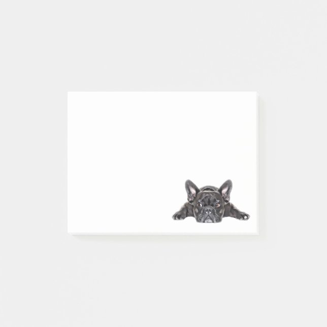 Post-it® Chiot de bouledogue peint par chien noir de (Devant)