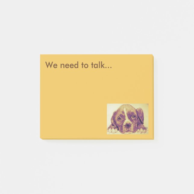 Post-it® Chiot de boxeur "que nous devons parler" des notes (Devant)
