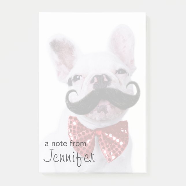 Post-it® Chiot de chien de Taureau de Français avec la (Devant)
