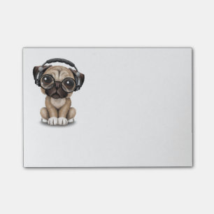 Post-it® Chiot mignon personnalisable DJ de carlin avec des