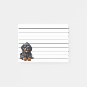 Post-it® Chiot Rottweiler en Sweatshirt à capuchon