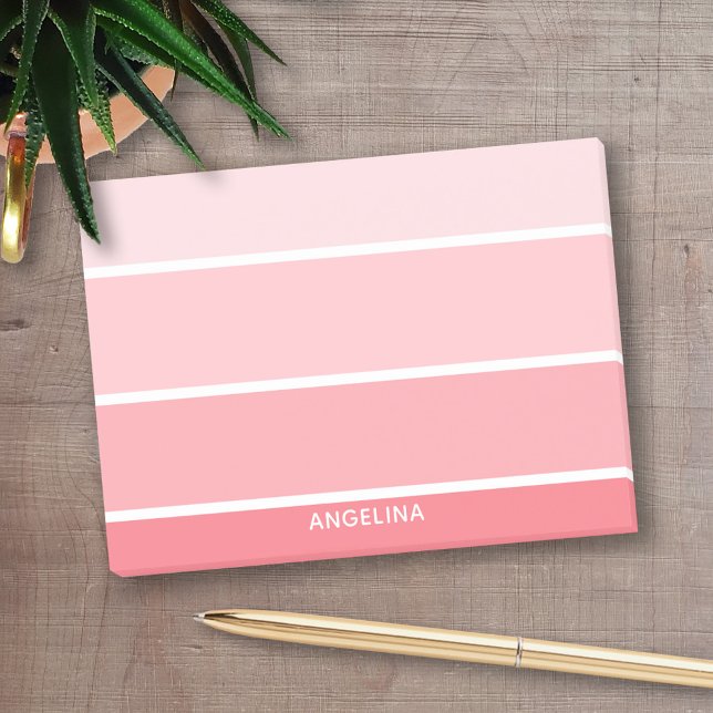 Post-it® Chips de peinture rose pâle avec nom personnalisé (Personalized Post-It Notes - add you name or other text)