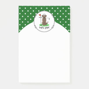 Post-it® Chocolat de golf Labrador Retriever Dog - mignonne