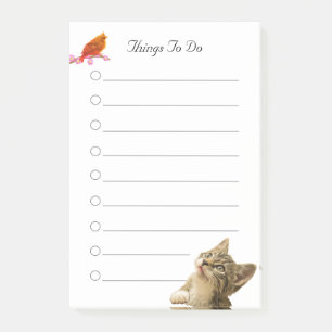 Post-it® Choses à faire avec oiseaux et chats  Notes