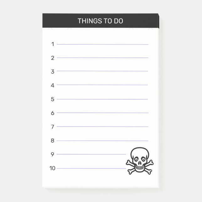 Post-it® Choses à faire avec Skull & Bones (Devant)
