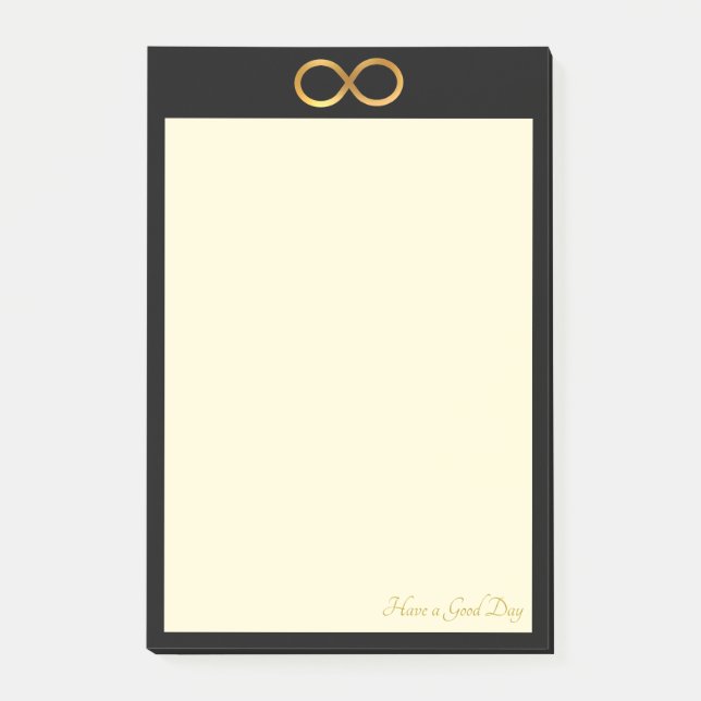 Post-it® Choses à faire avec symbole d'infini doré (Devant)