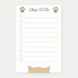 Post-it® Choses à faire avec tête et pattes de chat moderne