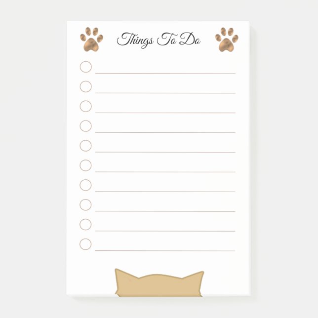Post-it® Choses à faire avec tête et pattes de chat moderne (Devant)