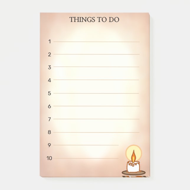 Post-it® Choses à faire avec une bougie sur un parchemin (Devant)