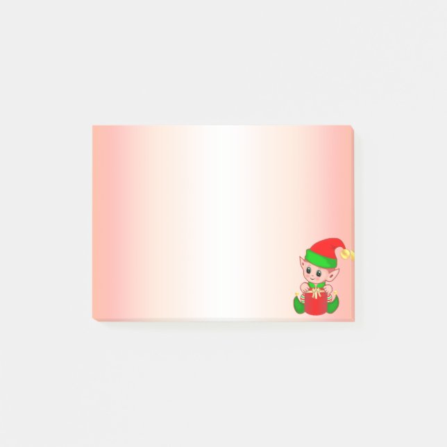 Post-it® Choses à faire et bébé elfe mignon sur fond rose (Devant)
