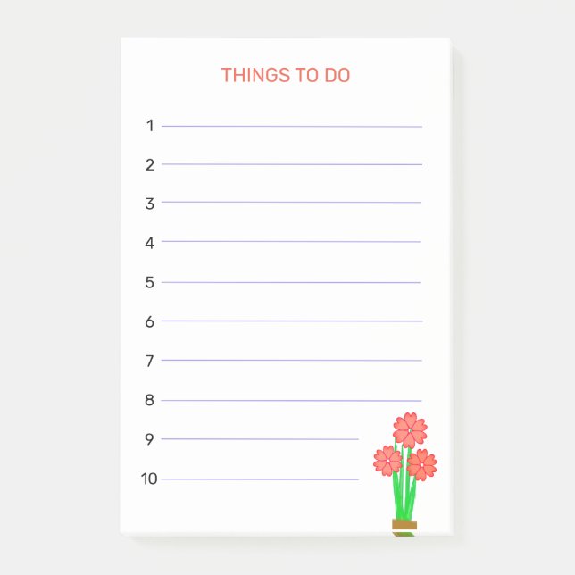 Post-it® Choses à faire et fleurs de cœur (Devant)