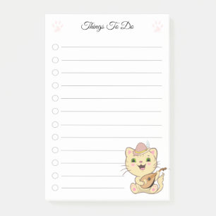 Post-it® Choses à faire et joli chat musical