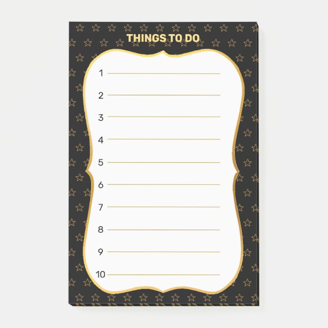 Post-it® Choses à faire et motif étoile alignés (Devant)