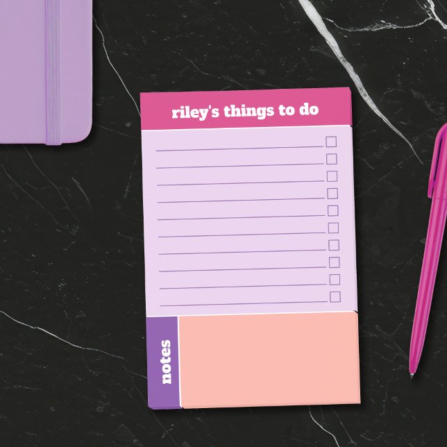 Post-it® Choses à faire et notes en fuchsia violet pêche (Créateur téléchargé)