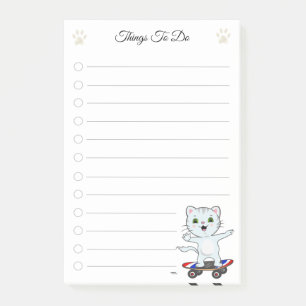 Post-it® Choses à faire & Joli Chat Skateur