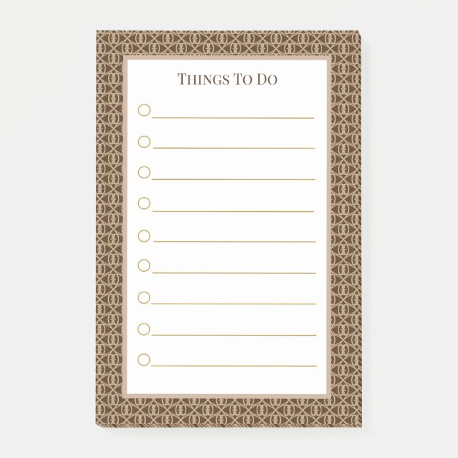 Post-it® Choses à faire marron beige blanc (Devant)