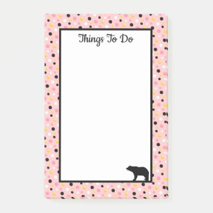 Post-it® Choses à faire Ours et points sur fond rose