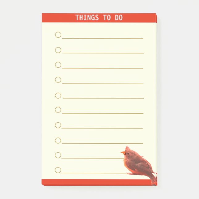 Post-it® Choses à faire personnalisables et joli oiseau (Devant)