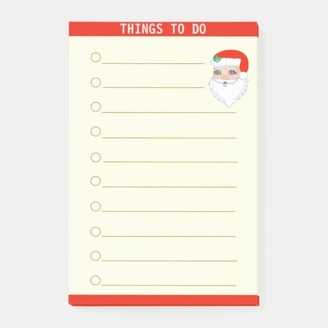 Post-it® Choses à faire personnalisables et Père Noël (Devant)