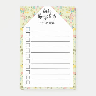 Post-it® Choses à faire pour bébé personnalisées Jaune Rose