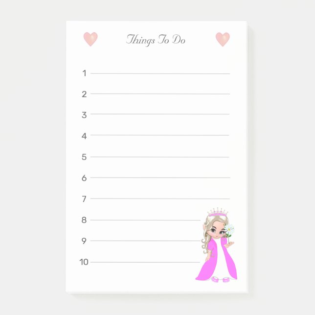 Post-it® Choses à Faire pour Petite Princesse Ligné (Devant)