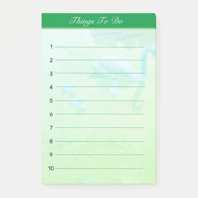 Post-it® Choses à faire sur fond vert émeraude de Lac des c (Devant)