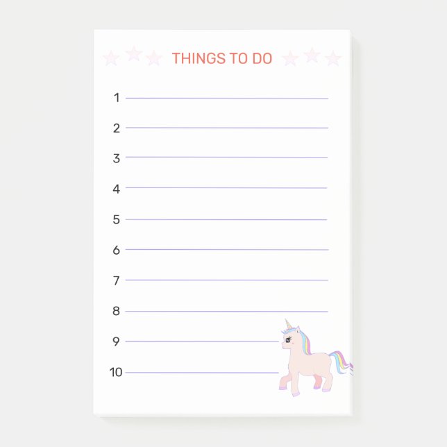 Post-it® Choses de licorne à faire (Devant)