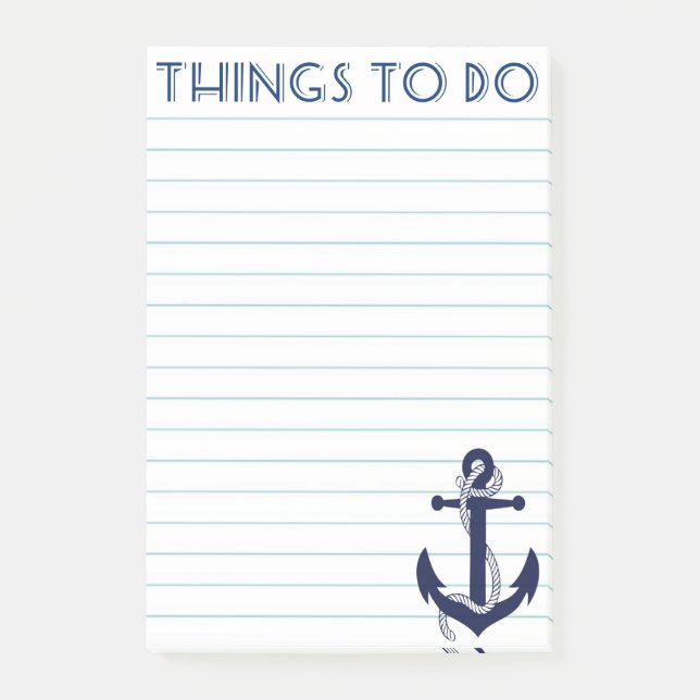 Post-it® Choses nautiques d'Ancre pour faire des notes de (Devant)