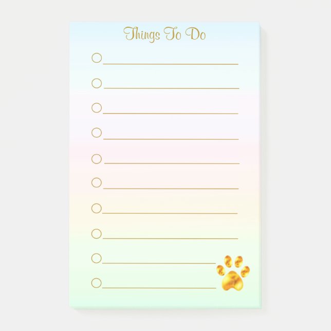 Post-it® Choses personnalisées à faire et patte dorée (Devant)