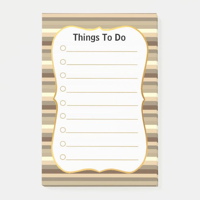 Post-it® Choses personnalisées à faire sur rayures beige (Devant)