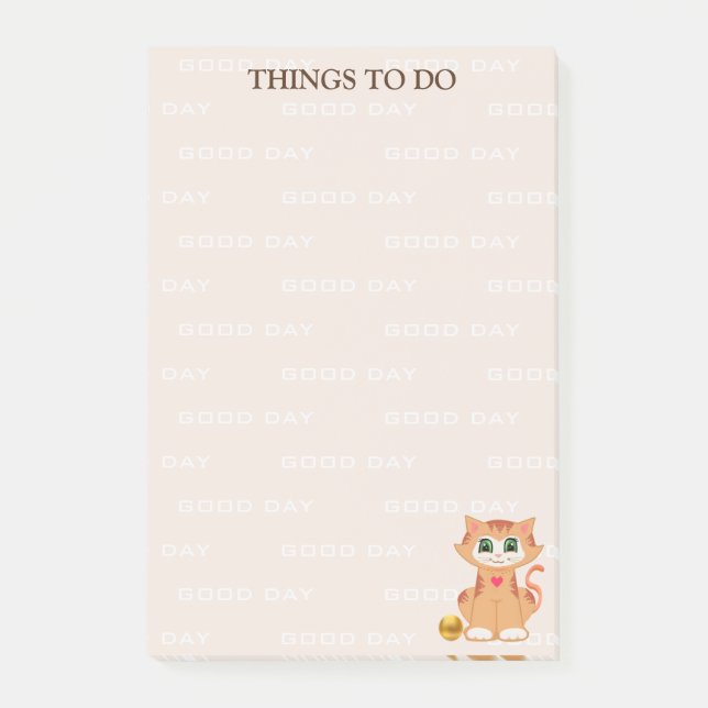 Post-it® Choses personnalisées de dessin animé de chat à fa (Devant)