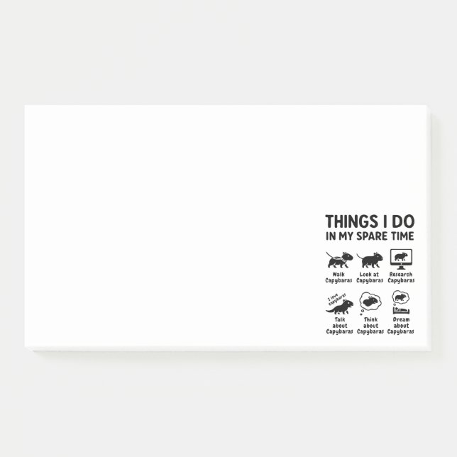 Post-it® Choses que je fais pendant mon temps libre Capybar (Devant)