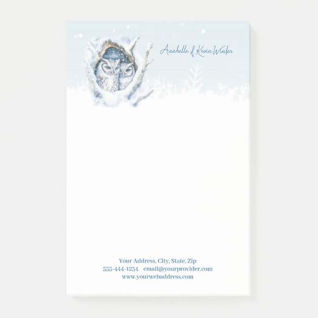 Post-it® Chouettes d'hiver Snowflakes (Devant)